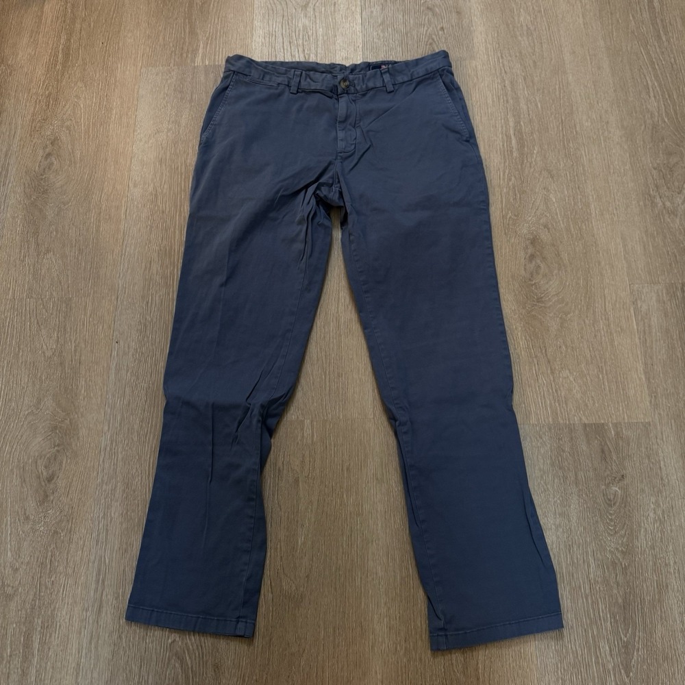 Vineyard‎ Vines Breaker Pants Mens 35x32 Grey Blue Chino Stretch Flat Front